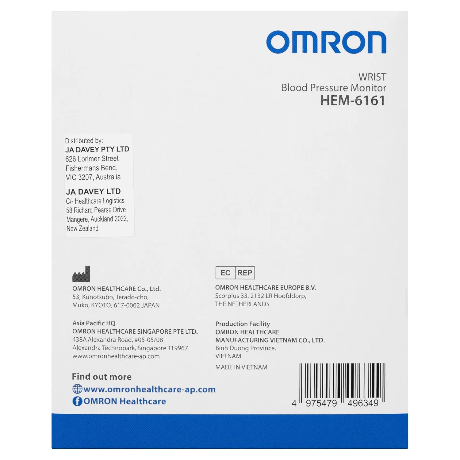 Omron HEM 6161 Fully Automatic Wrist Blood Pressure Monitor with Intellisense Technology, Cuff Wrapping Guide and Irregular Heartbeat Detection for Most Accurate Measurement (White)