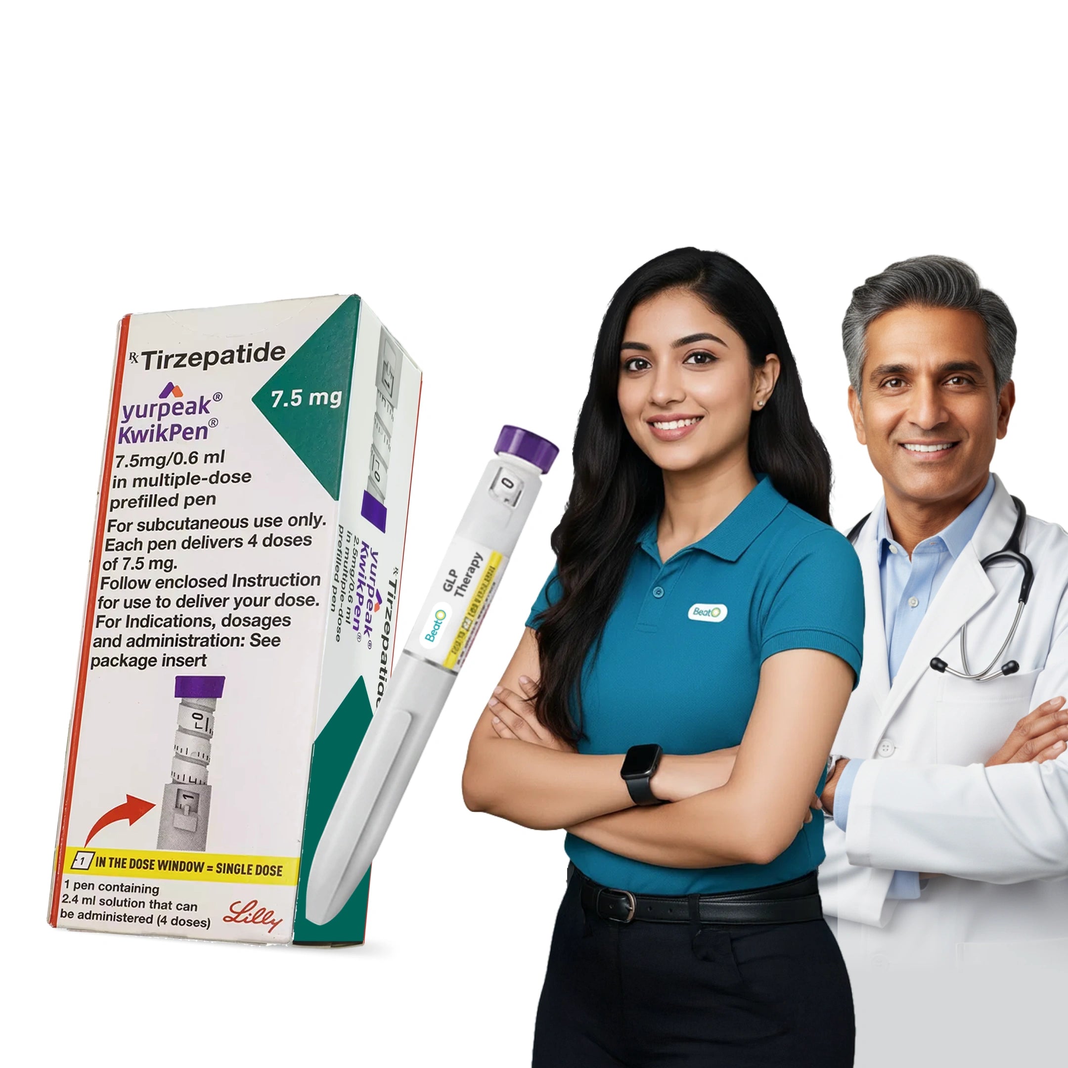 Yurpeak BeatO GLP-1 Weight Loss Program Wth Doctor Supervision | Yurpeak 2.5mg/5mg/7.5mg| (Prescription Mandatory)