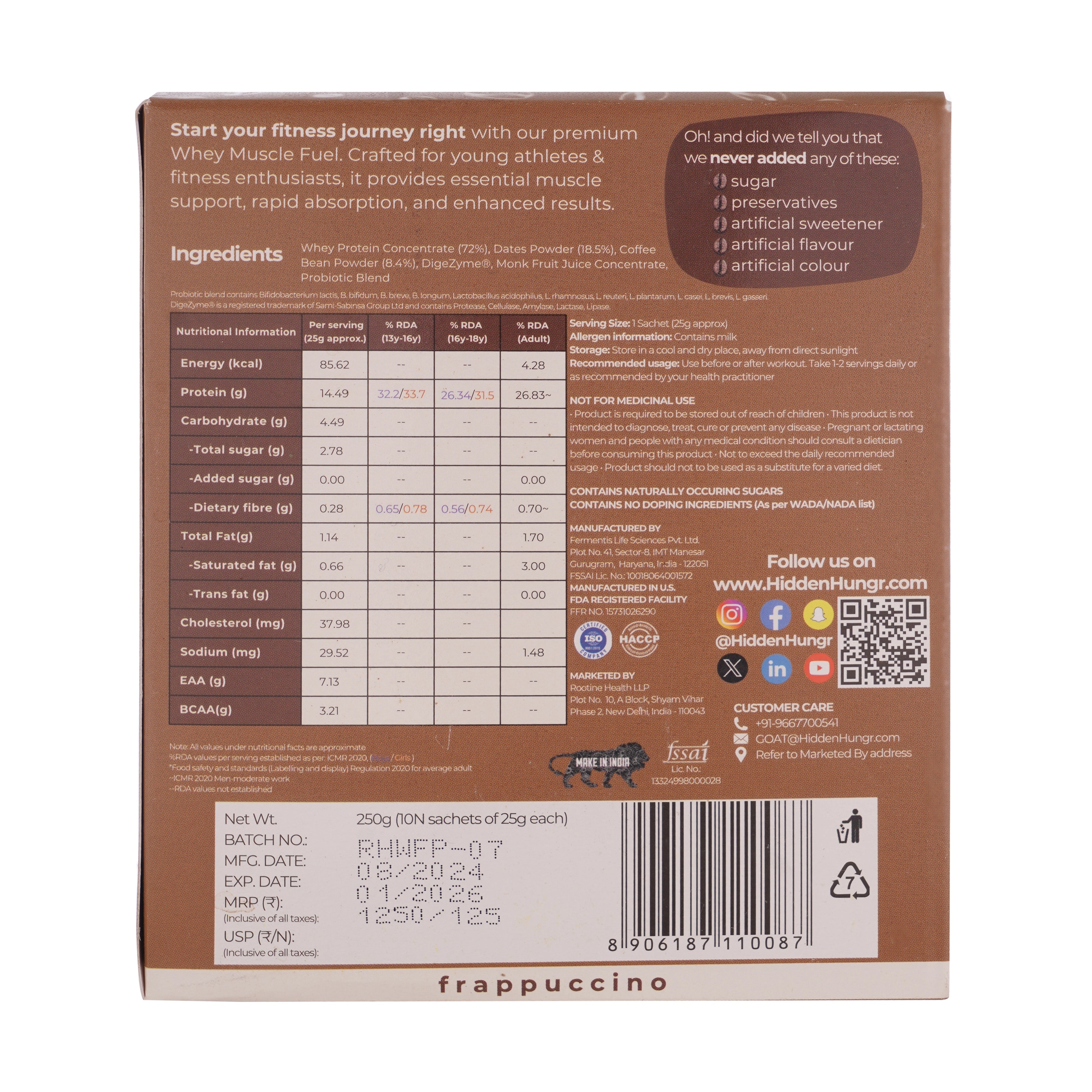 Hidden Hungr Whey Protein Muscle Fuel