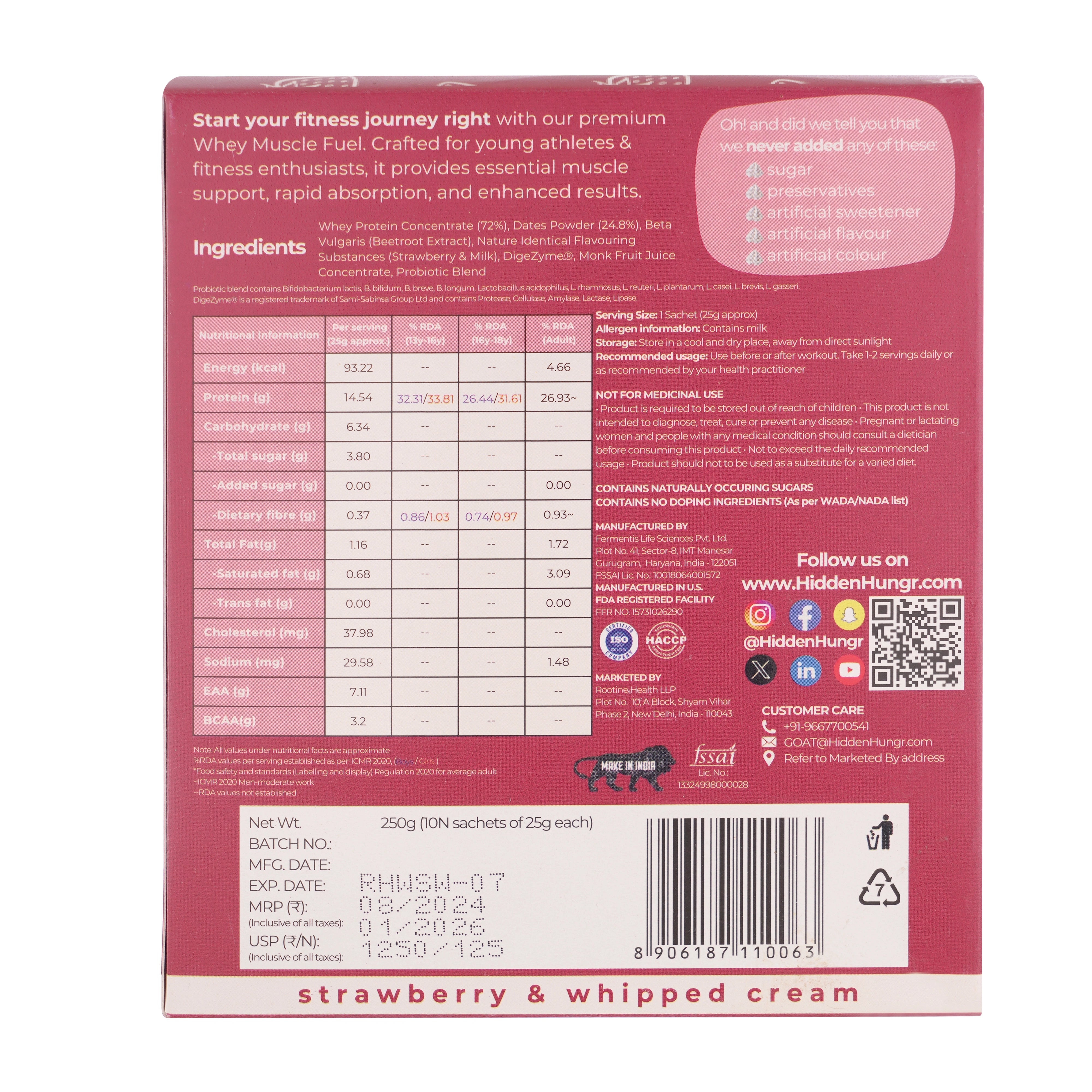 Hidden Hungr Whey Protein Muscle Fuel