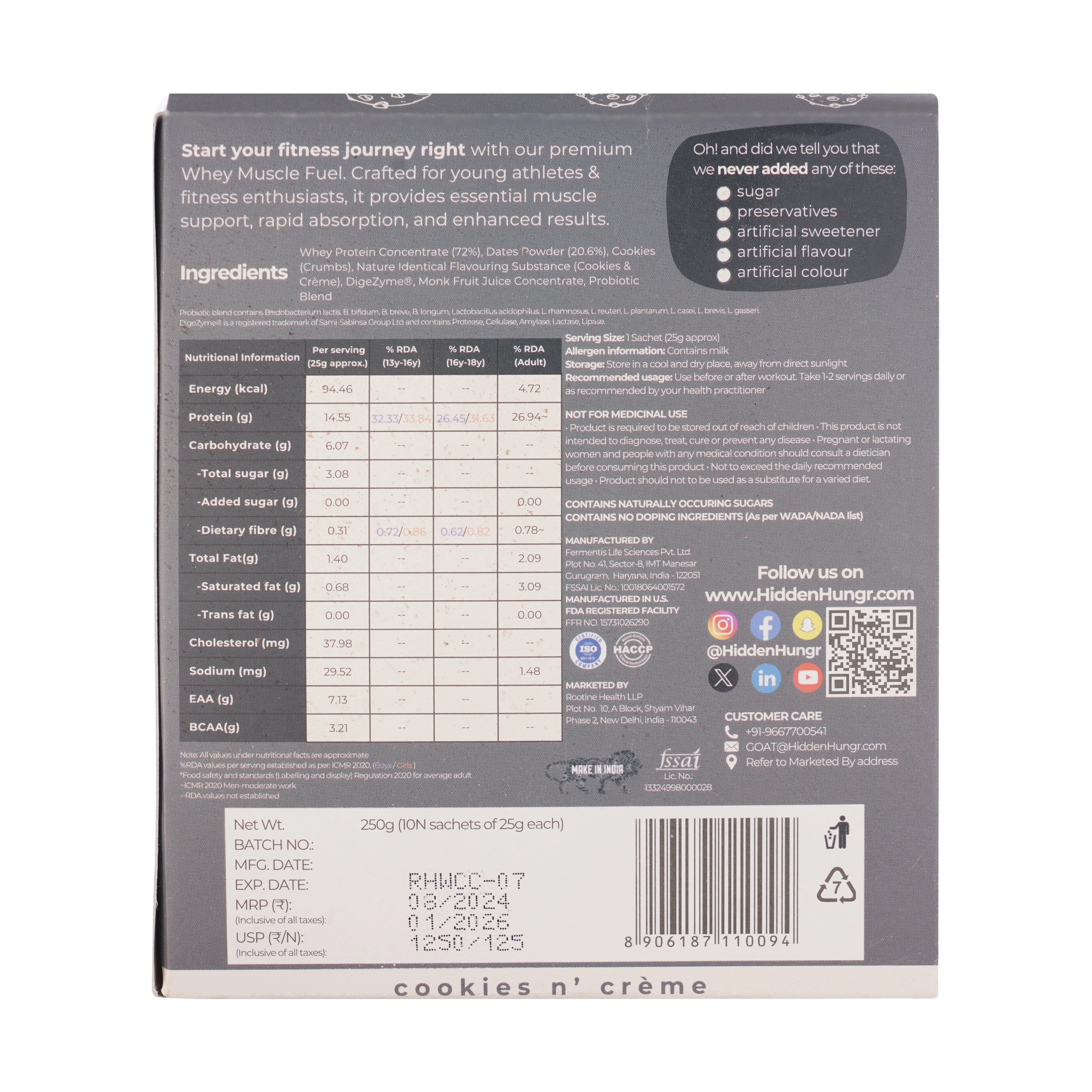 Hidden Hungr Whey Protein Muscle Fuel