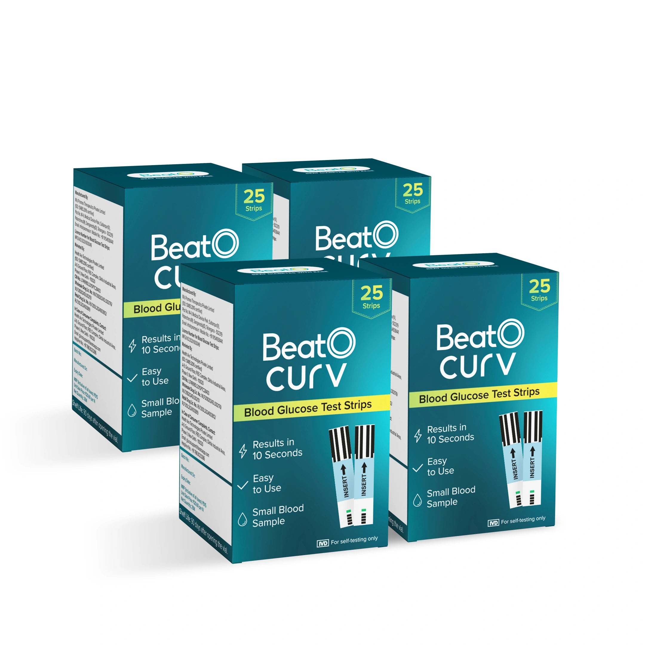 BeatO CURV - Blood Glucose Test Strips CURV Glucometer Strips