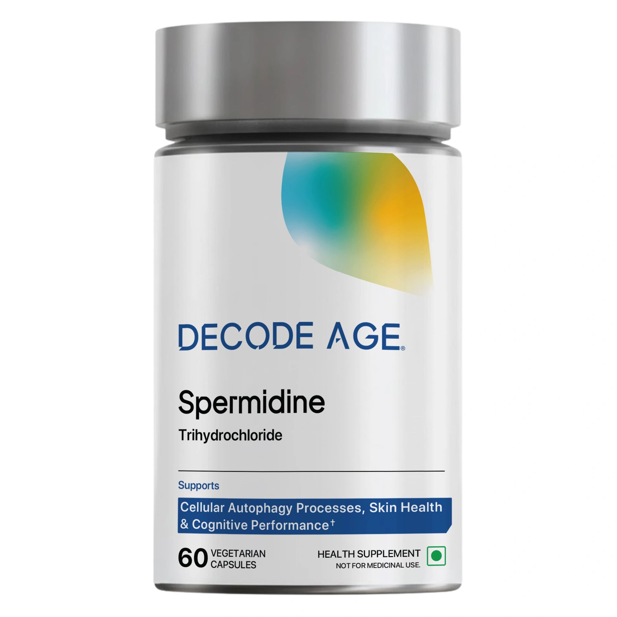 Decode Age Spermidin supplement bottle on a white background