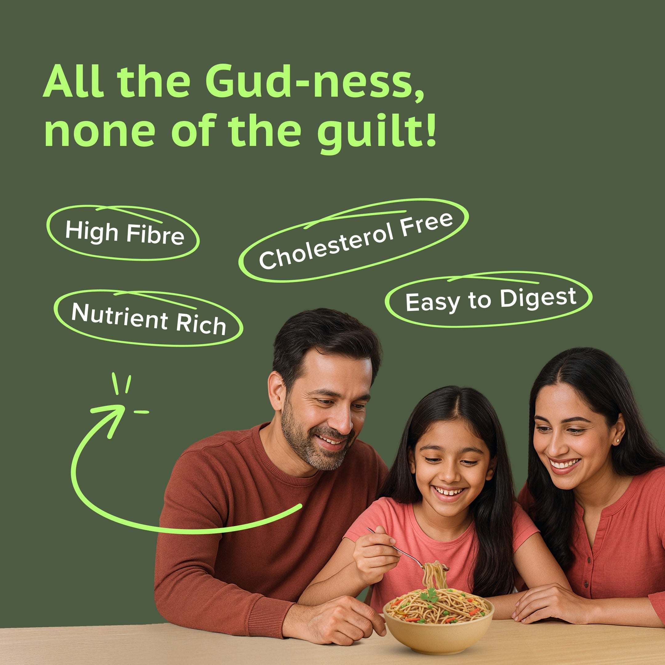 GudSwap by BeatO Multi Millet Noodles (150g) | Made with 6 Super Millets | High Fibre | No Maida | No Added Sugar | Cholesterol-Free