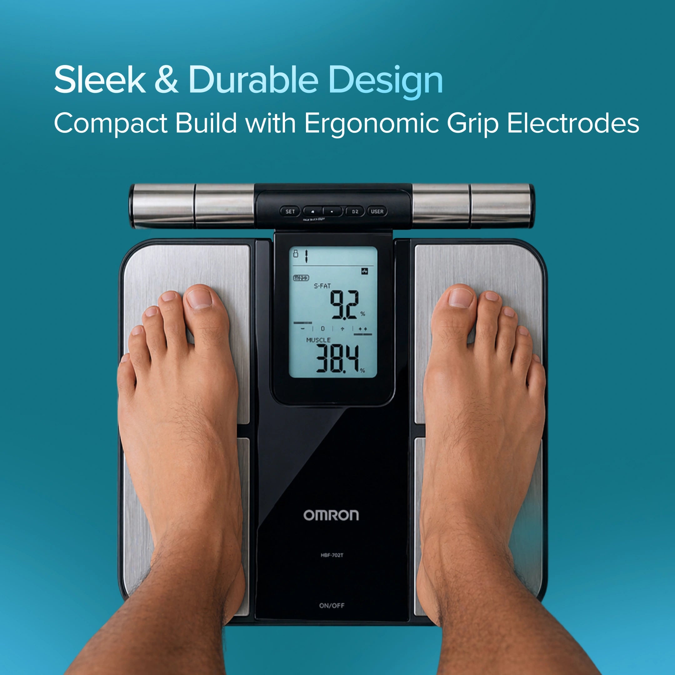 Omron New Karada Scan HBF 702T Digital Body Composition Monitor, Silver