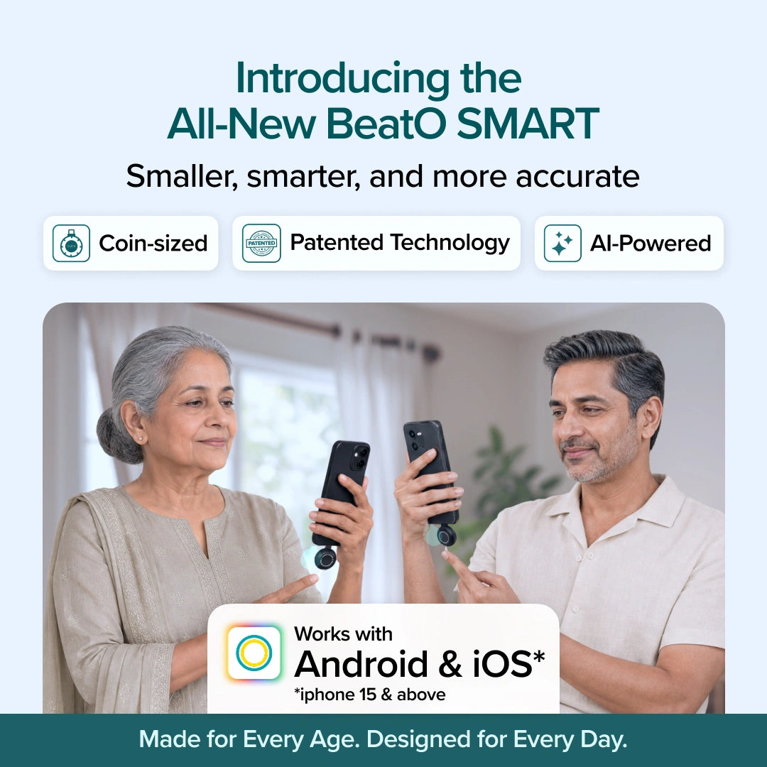 BeatO Smart Glucometer | Auto-Saves Readings | ISO Certified | Free 25 Strips & 25 Lancets | Lab-Grade Accuracy | Life time warranty