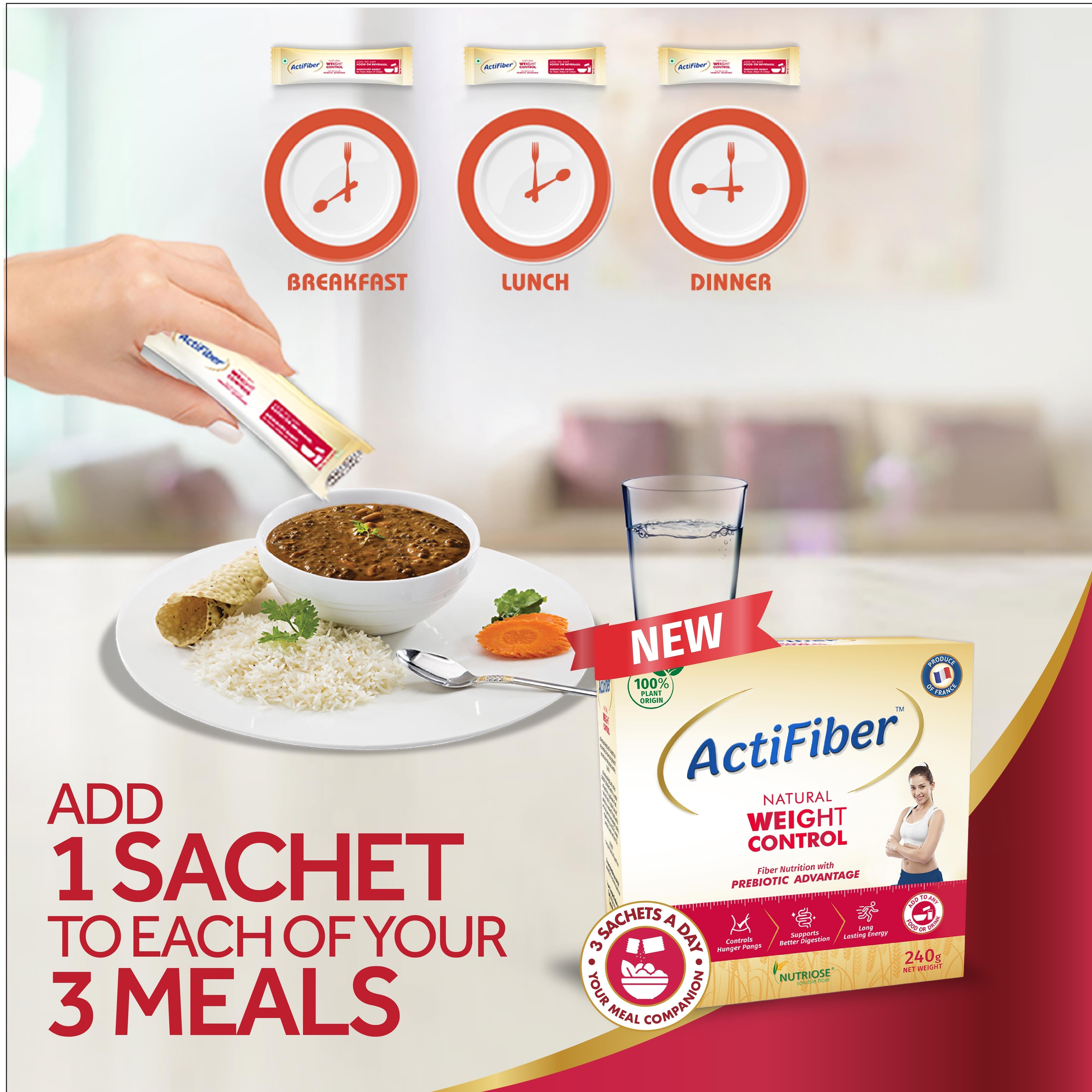 ActiFiber Weight Control (240gm Pack of 30 Sachets)