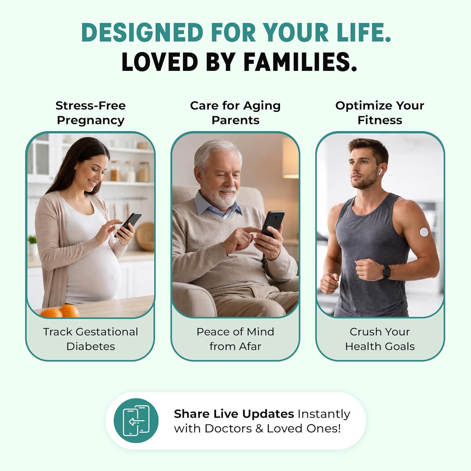 LinX CGM Smart Continous Glucose Monitoring I Real time Sugar Tracking I Bluetooth Enabled | 15-Day Sensor Life | IP68 | Easy one click use