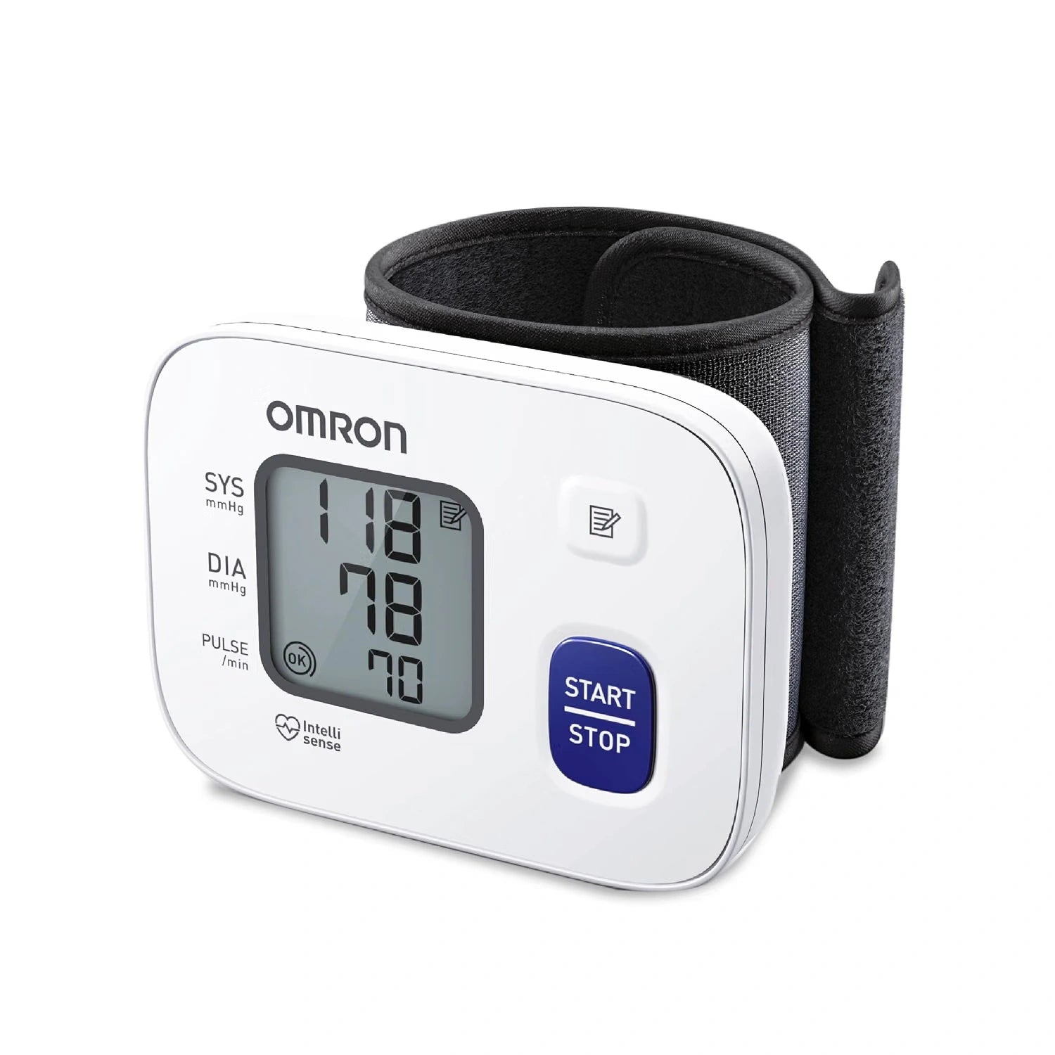 Omron HEM 6161 Fully Automatic Wrist Blood Pressure Monitor with Intellisense Technology, Cuff Wrapping Guide and Irregular Heartbeat Detection for Most Accurate Measurement (White)
