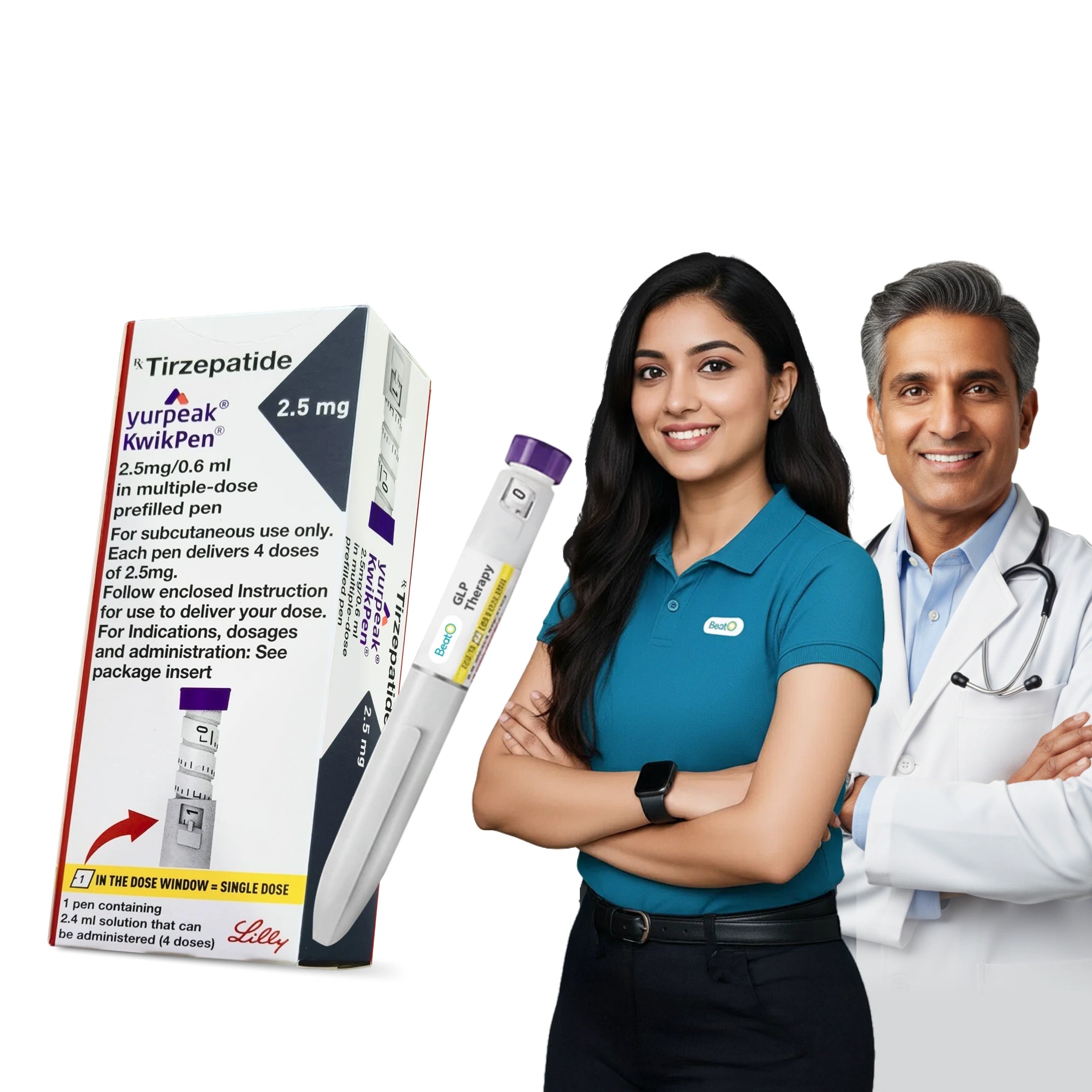 BeatO GLP-1 Weight Loss Program Wth Doctor Supervision | Yurpeak 2.5mg| (Prescription Mandatory)