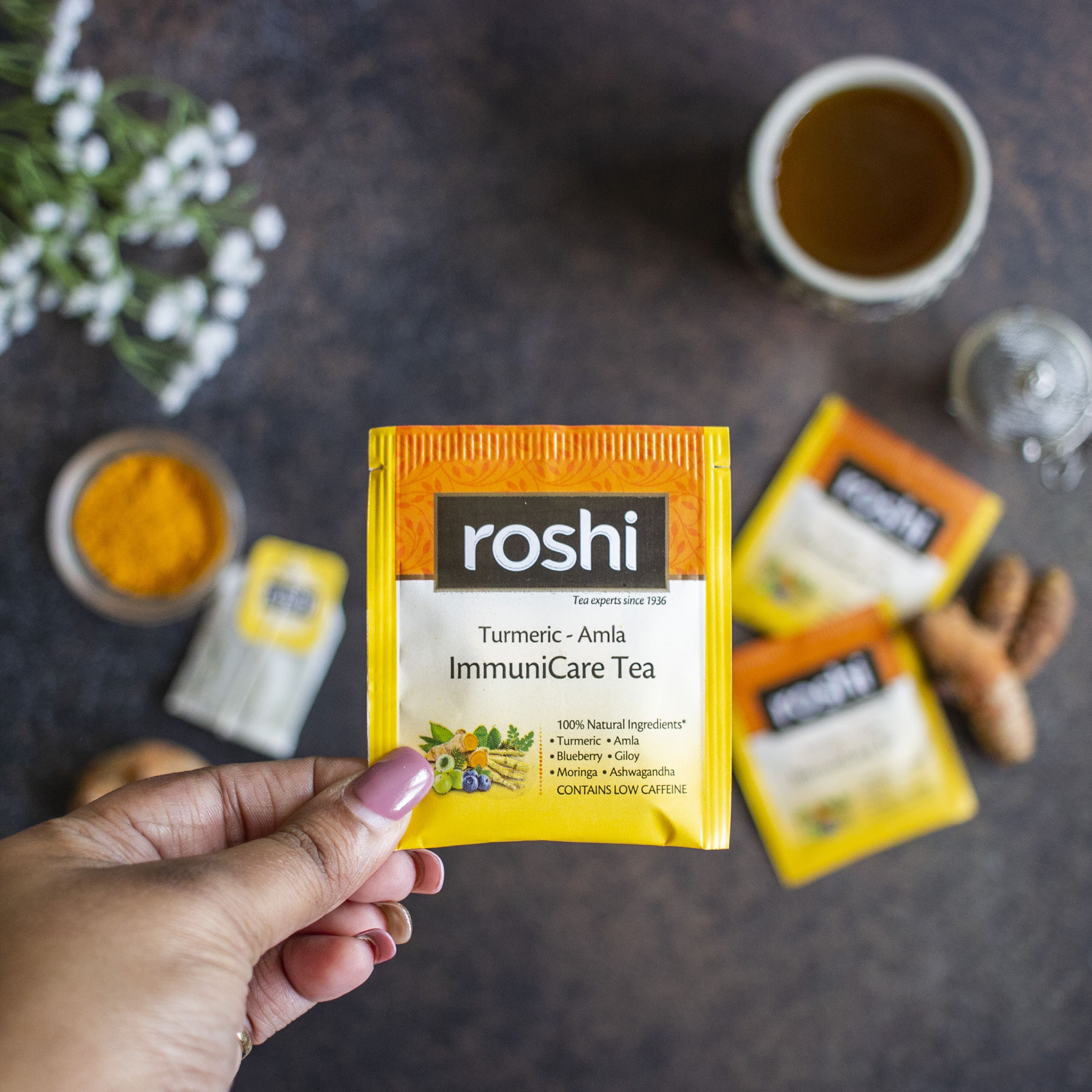 Roshi Immunicare Tea with Turmeric & Amla (25 Teabags) 45g