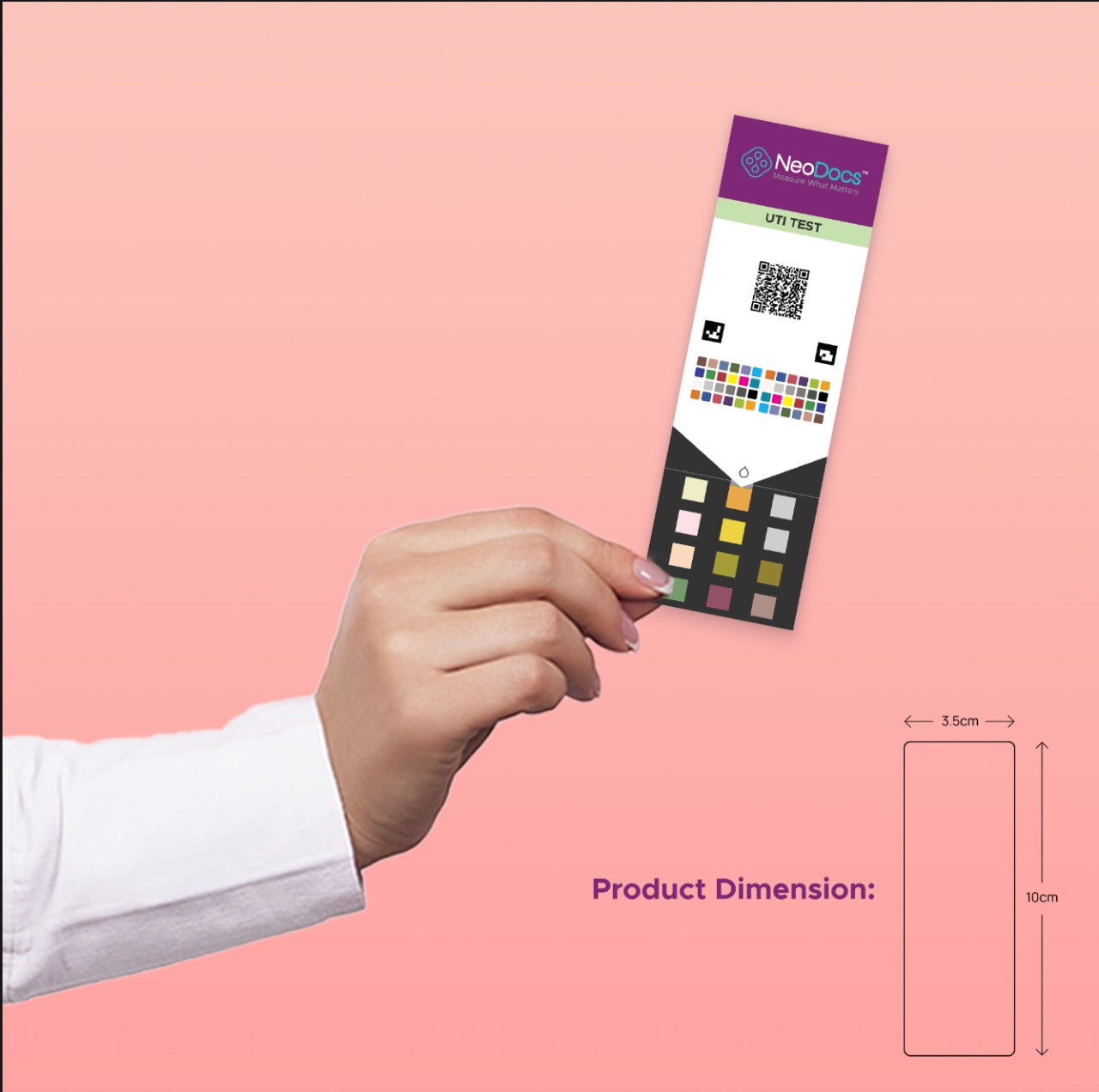 NeoDocs UTI test Kit | Detect UTI | Instant At-Home Test | Track Leukocytes, Nitrites, Blood, pH and 6 other Parameters | Protein, Sugar, Ketones, Hydration, Urobilinogen, Bilirubin (Pack of 1)