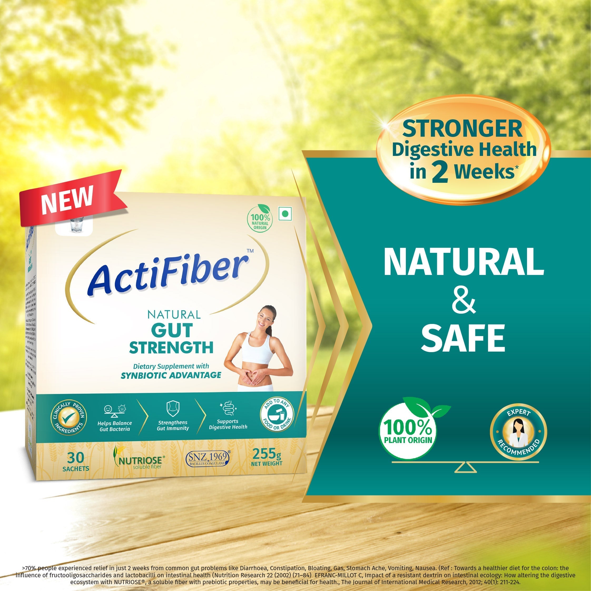 ActiFiber Natural Gut Strength (255gm Pack of 30 Sachets)