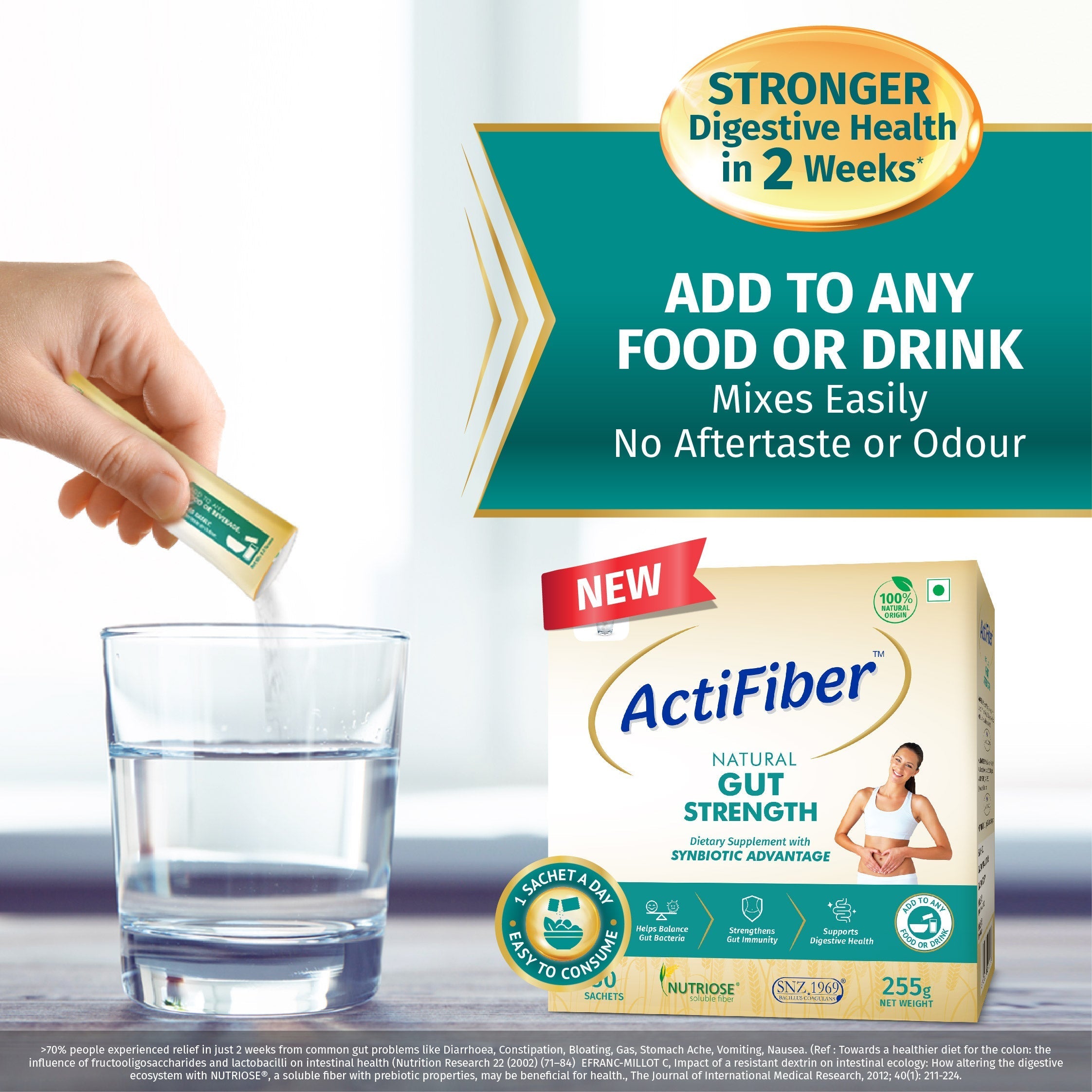 ActiFiber Natural Gut Strength (255gm Pack of 30 Sachets)