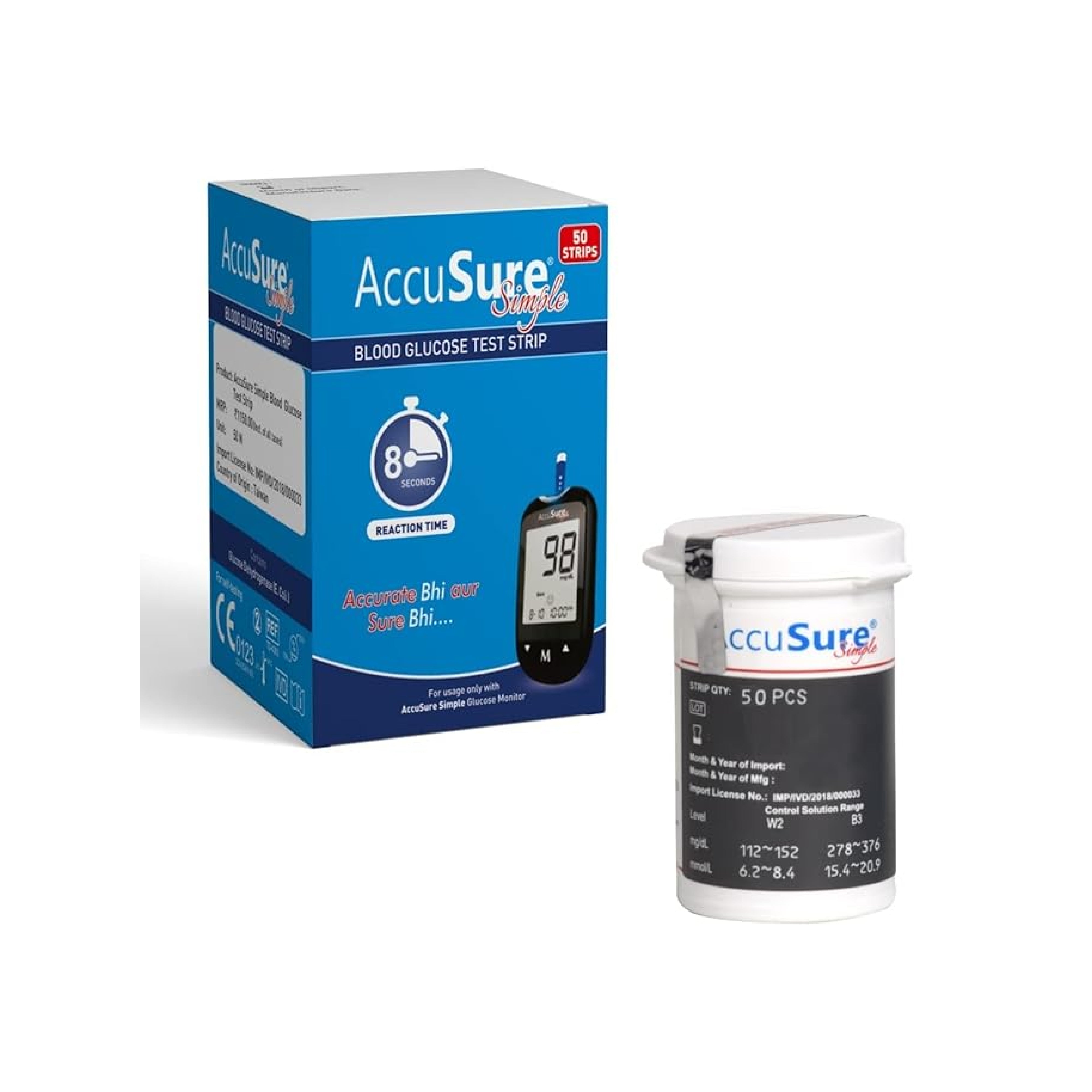 AccuSure Simple - 100 Test Strips(50 x 2)