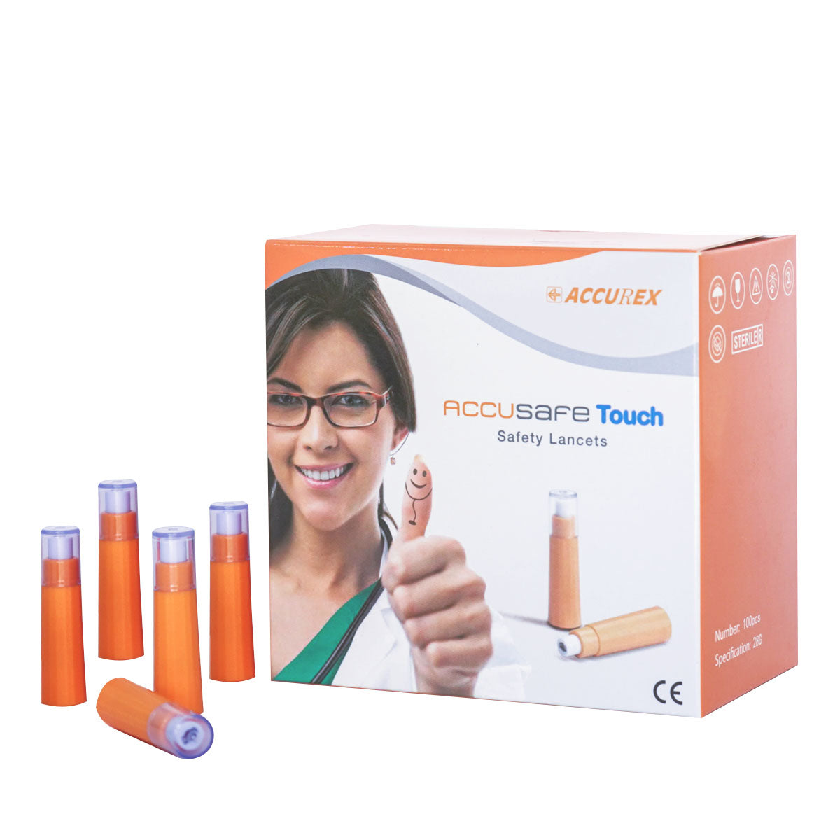 accurex accusafe touch lancets 100 units
