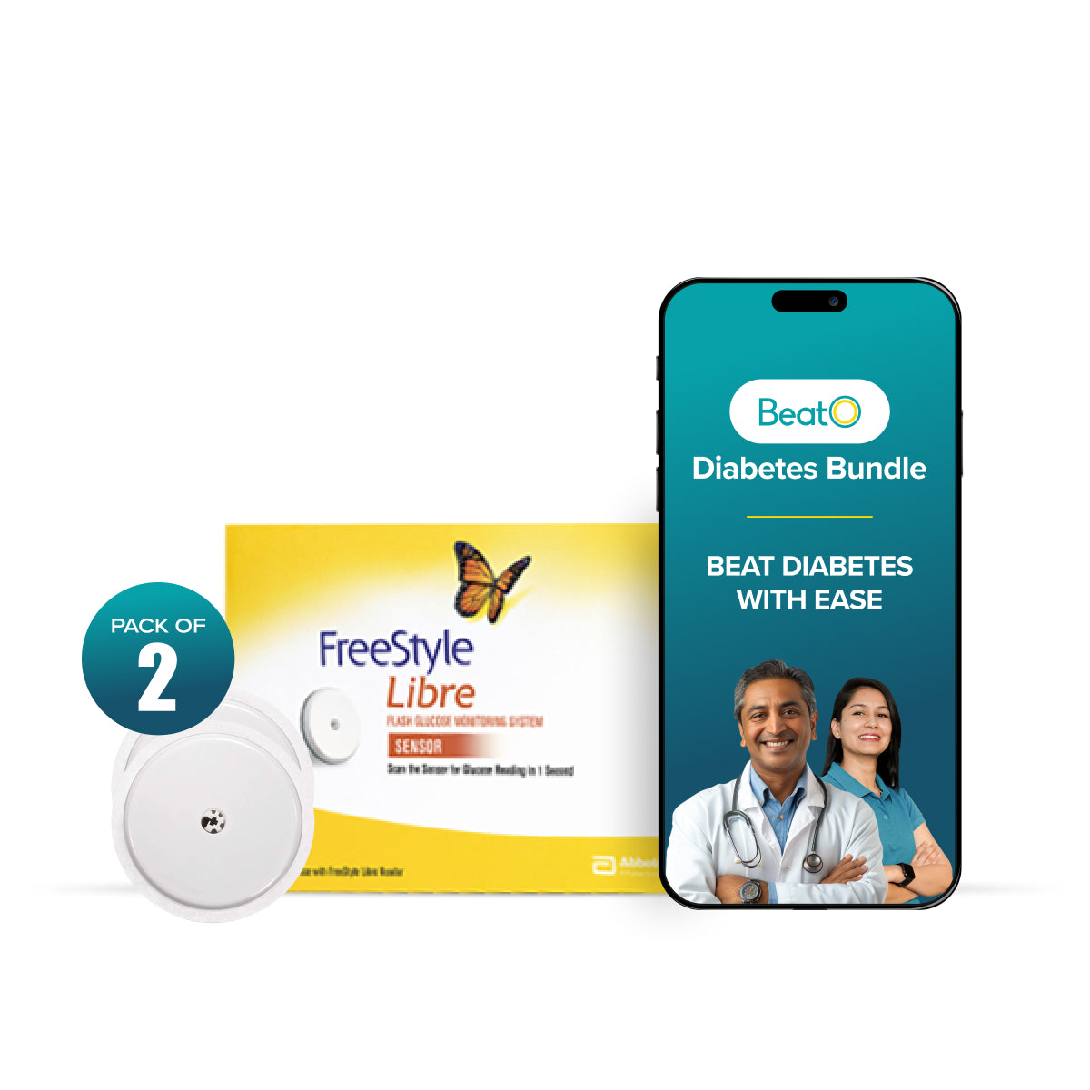 BeatO Diabetes Bundle with Abbott Freestyle Libre CGM and BeatO CGM Patches