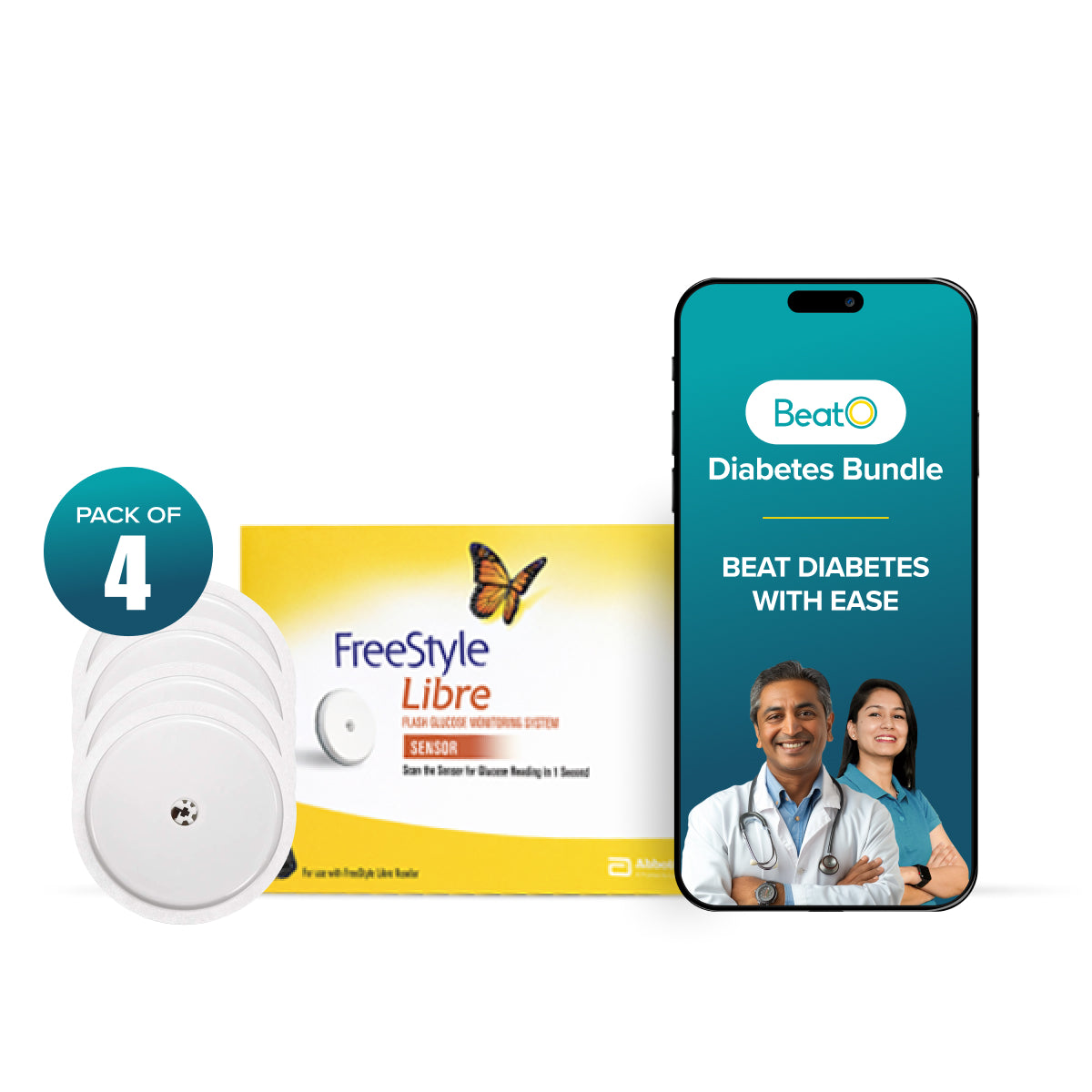 BeatO Diabetes Bundle with Abbott Freestyle Libre CGM and BeatO CGM Patches