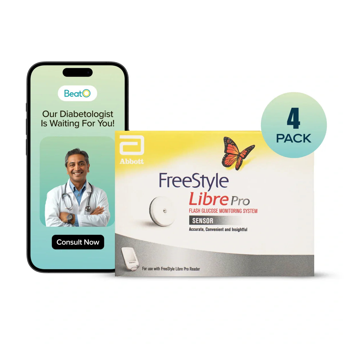 Abbott FreeStyle Libre Pro Sensor Flash Glucose Monitoring System with Doctor Consultation