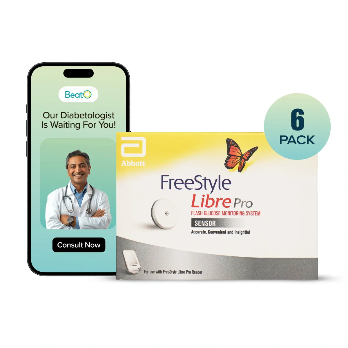 Abbott FreeStyle Libre Pro Sensor Flash Glucose Monitoring System with Doctor Consultation