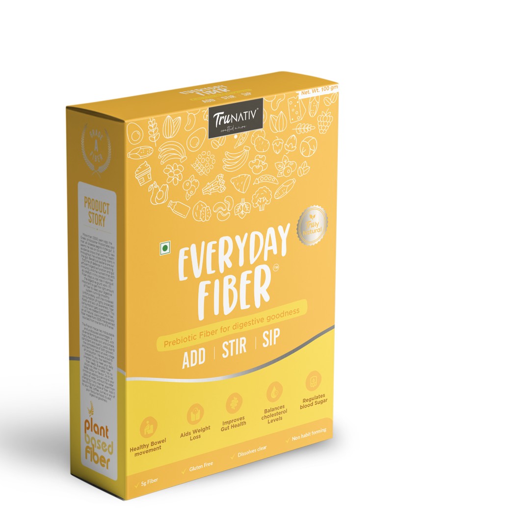 TruNativ Everyday Fiber | Enhances Digestive Health| Plant based Fiber| Helps Control Blood Sugar Levels| Gluten Free| Dissolves Clear| Unflavored powder | 100g