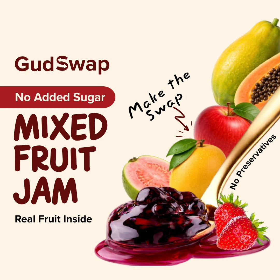 GudSwap by BeatO No Added Sugar Mixed Fruit Jam – 220g