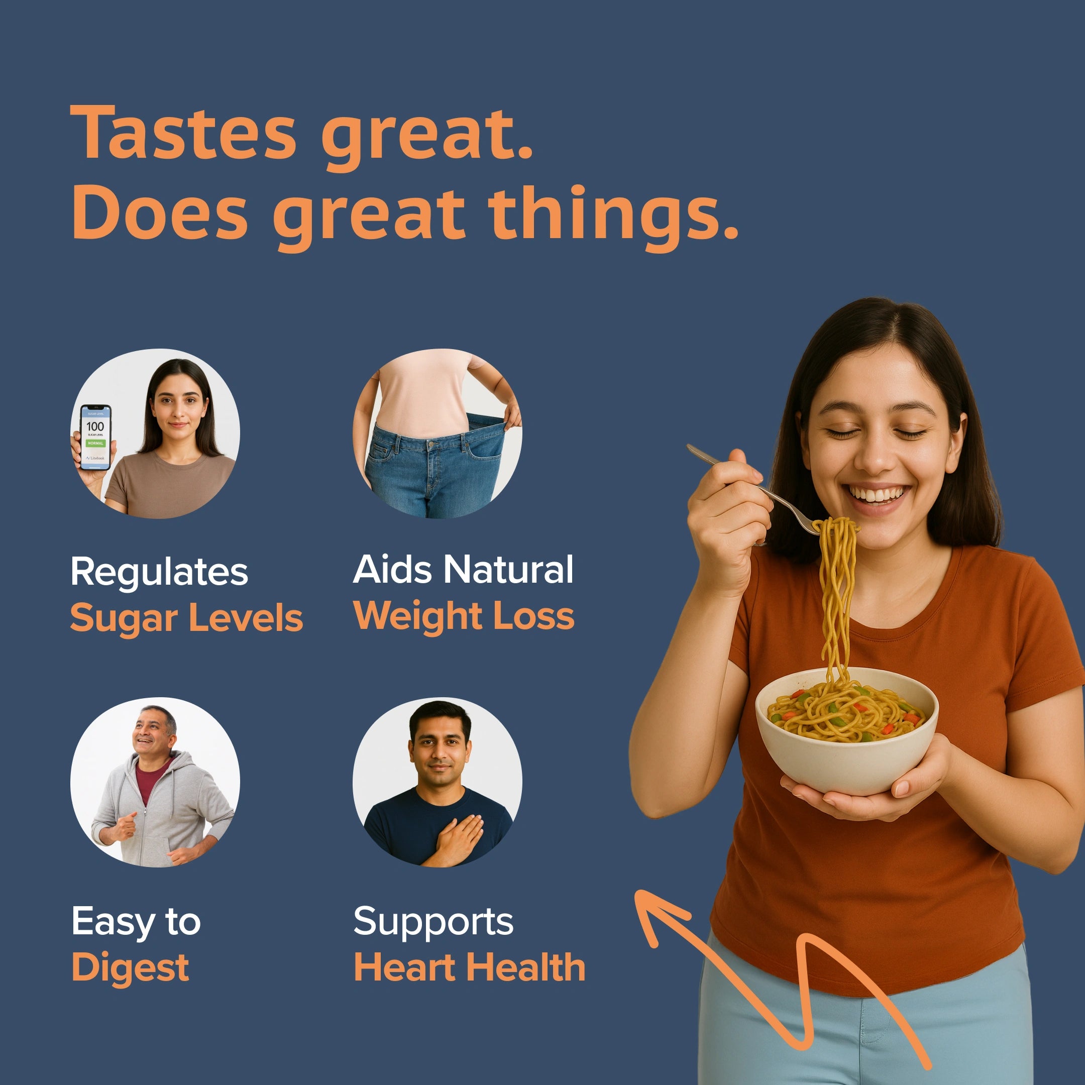 GudSwap by BeatO Little Millet Noodles (150g) | High Protein | Magnesium-Rich | No Maida | No Added Sugar | Cholesterol-Free | Diabetes-Friendly