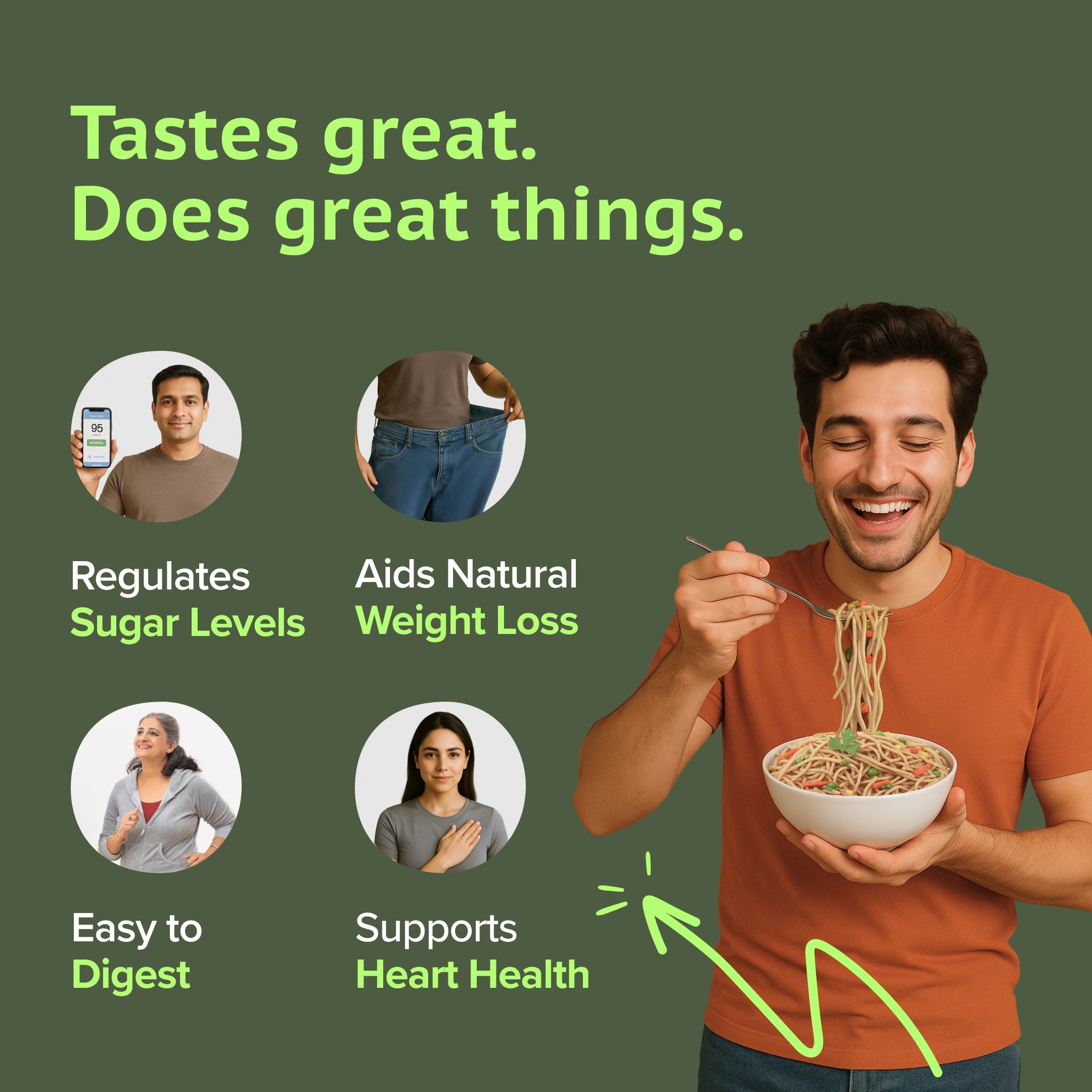 GudSwap by BeatO Multi Millet Noodles (150g) | Made with 6 Super Millets | High Fibre | No Maida | No Added Sugar | Cholesterol-Free