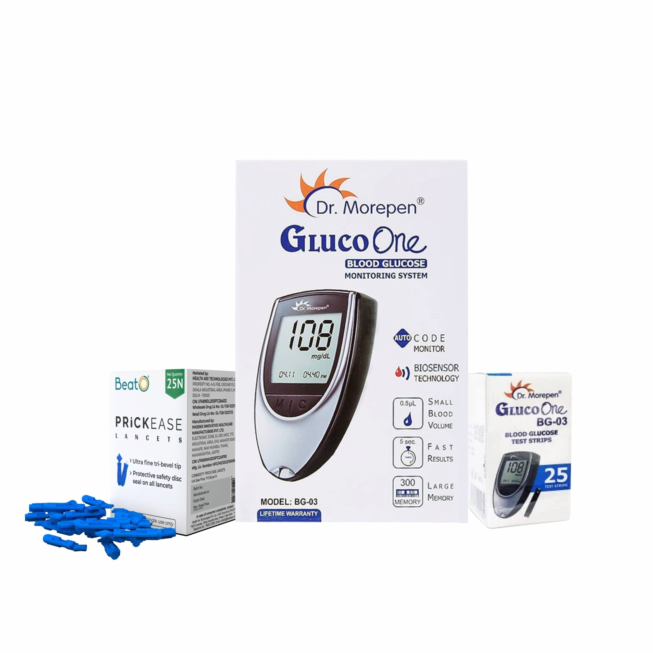 dr morepen gluco one blood test strips combo