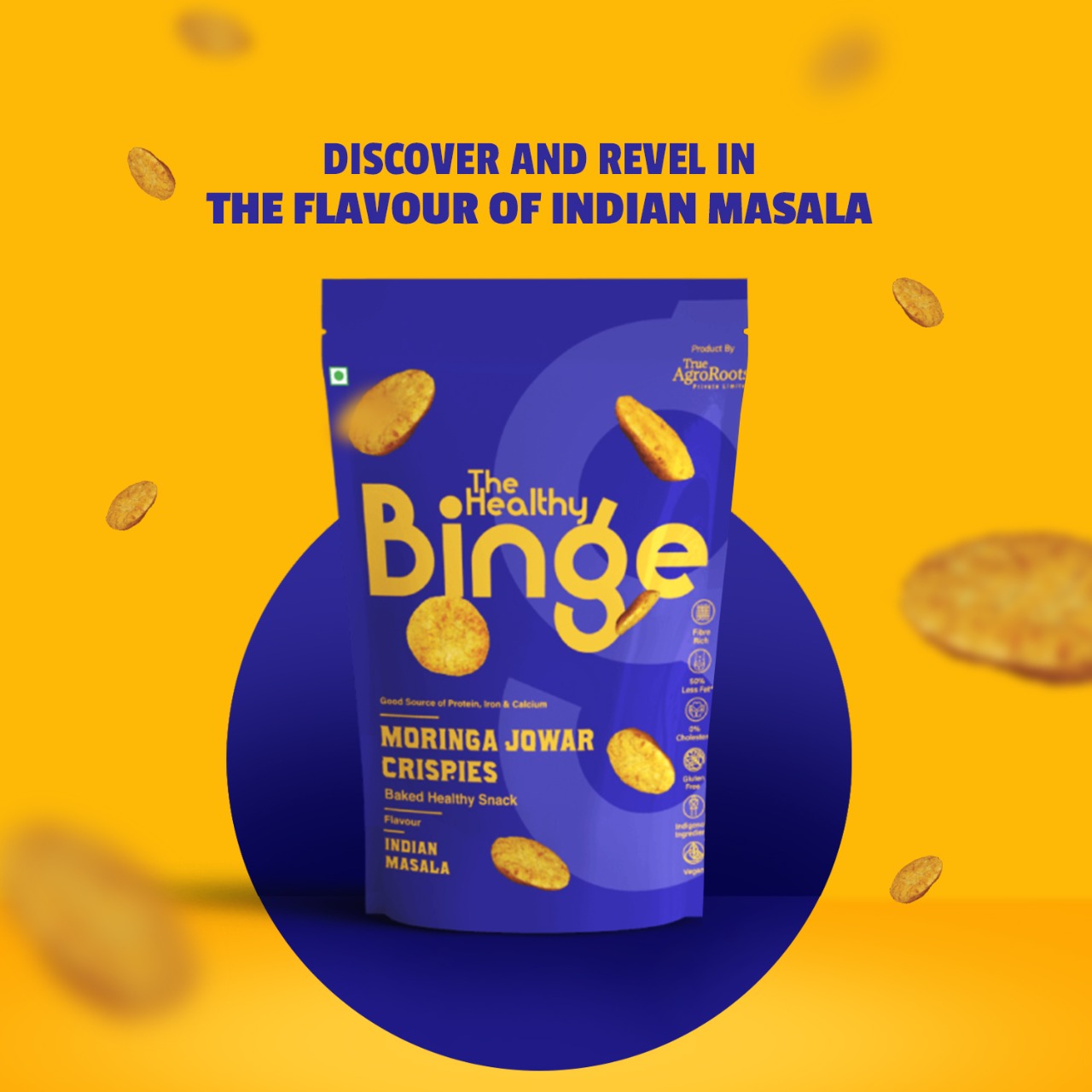 The Healthy Binge : Moringa Jowar Crispies- Indian Masala 40g