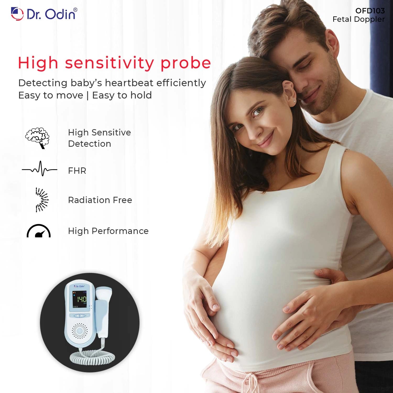 Dr. Odin OFD 103 Fetal Doppler Heart Rate Detection Monitoring Machine