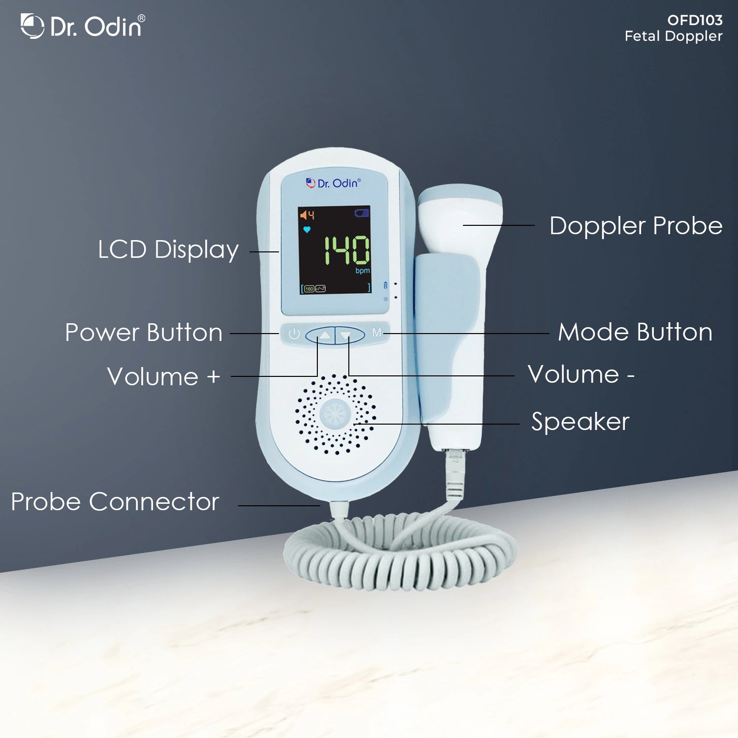 Dr. Odin OFD 103 Fetal Doppler Heart Rate Detection Monitoring Machine