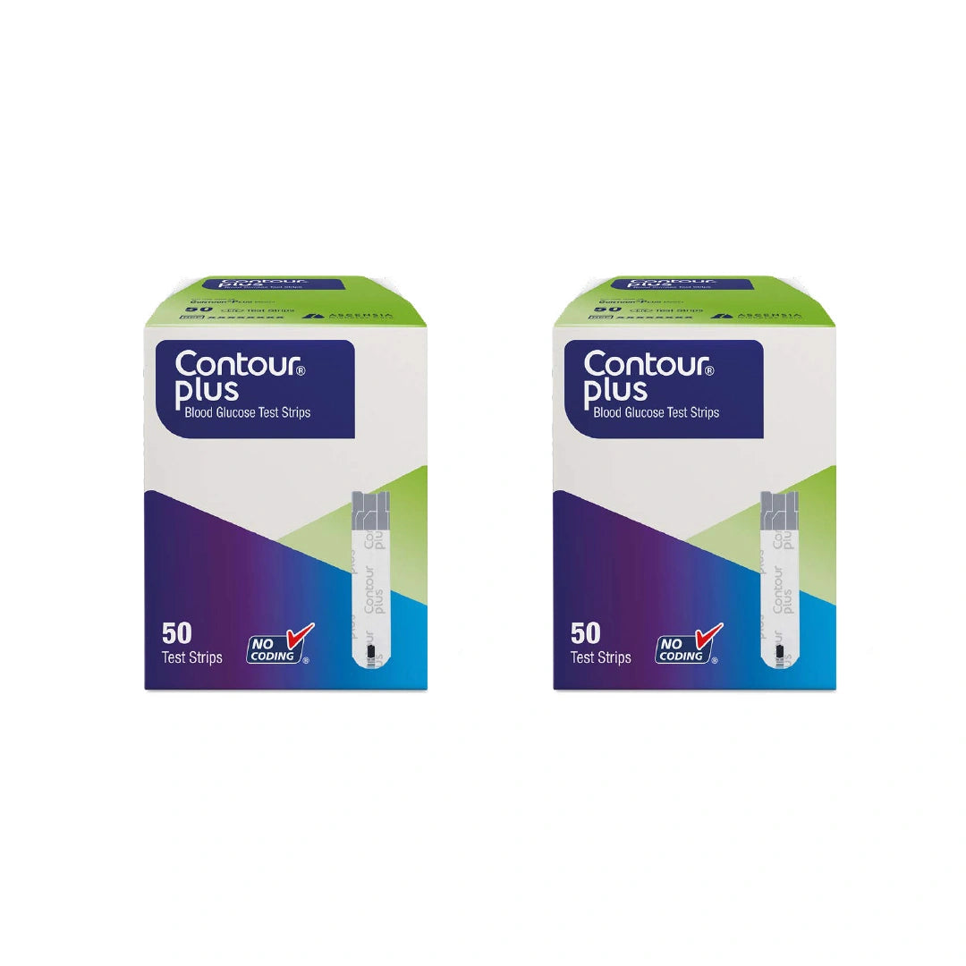 Contour's Plus Glucometer Blood Glucose Test Strips - Strips (Multicolour)
