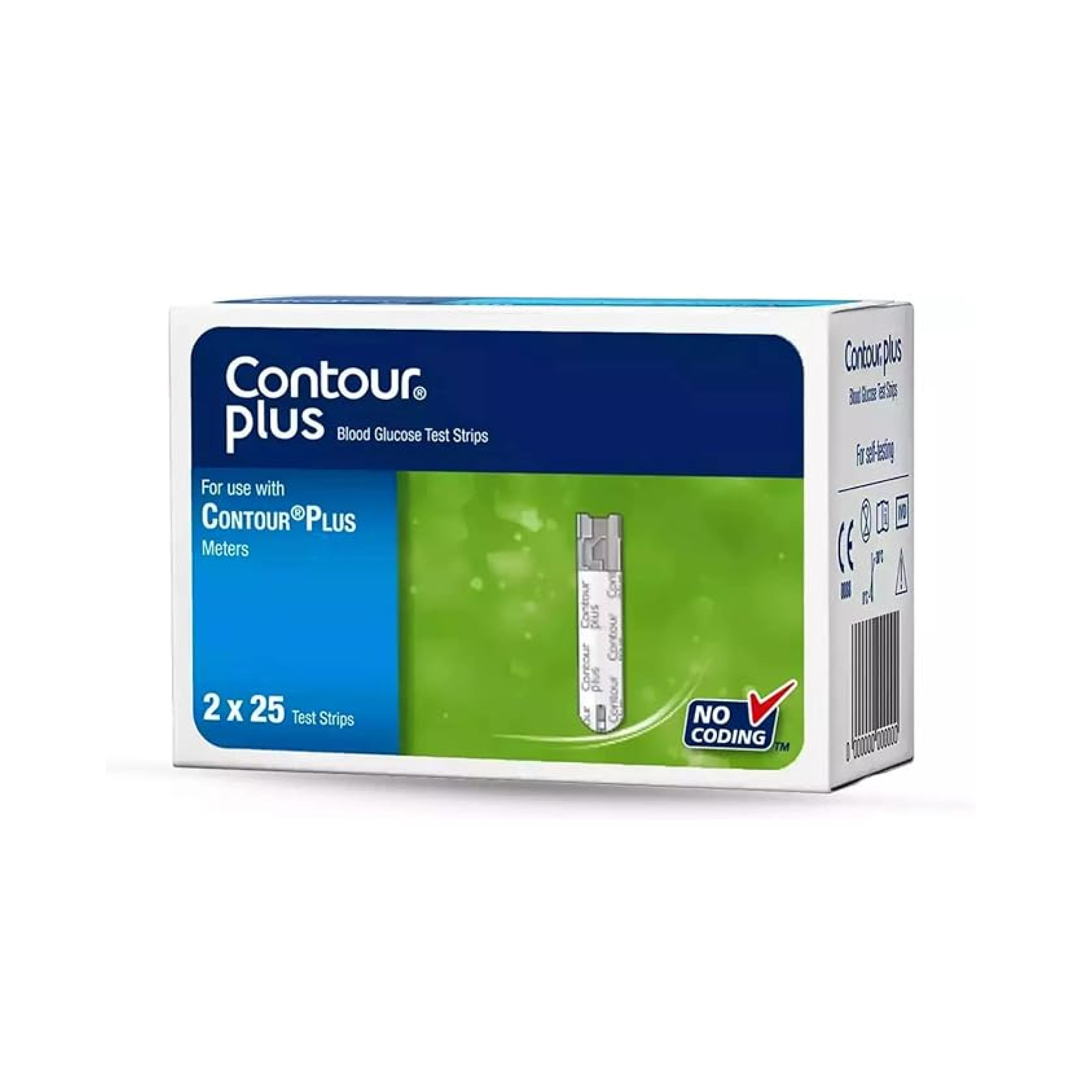 Contour Plus/ Plus Elite - 100 Test Strips(50 x 2) + 100 Prickease Lancets + 100 Safewipe Alcohol Swabs
