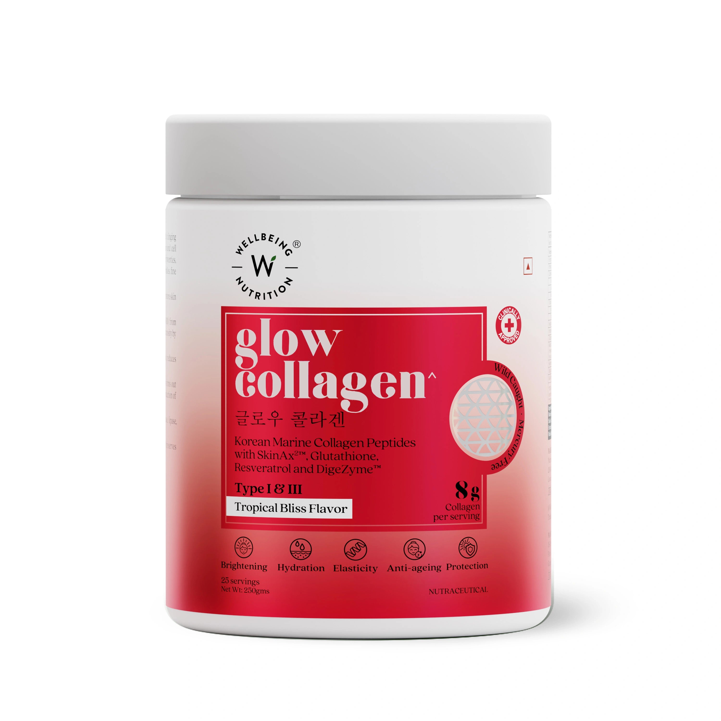 Wellbeing Nutrition Glow Marine Collagen Tropical Bliss Flavor 250 gm