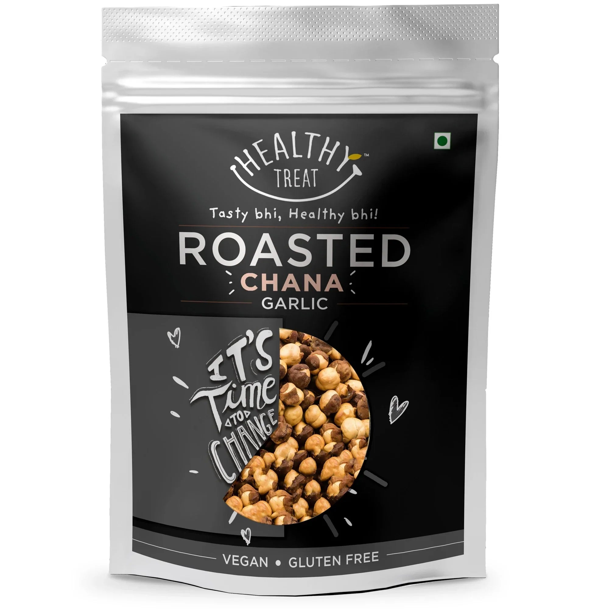 healthy treat roasted chana garlic masala