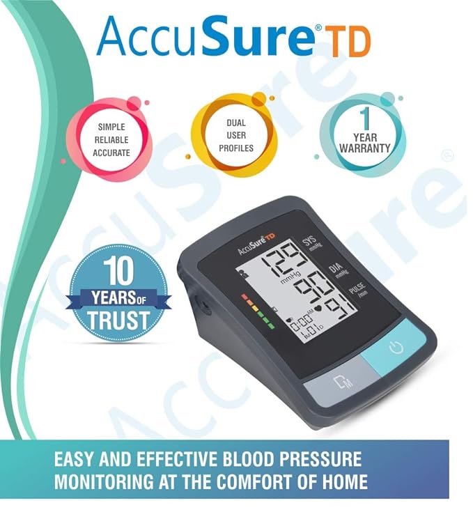 Accusure TD-1209 BP Monitor with Adapter