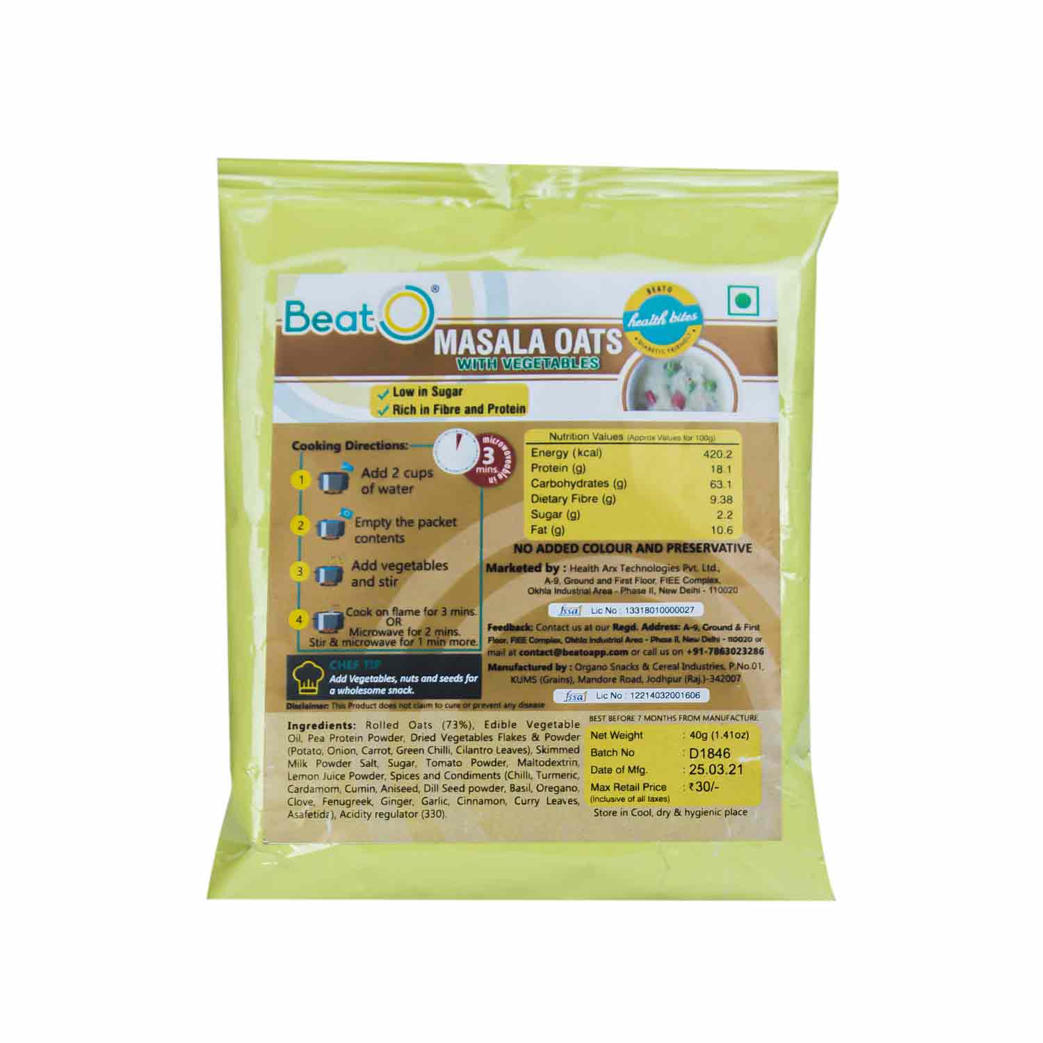 beato masala oats